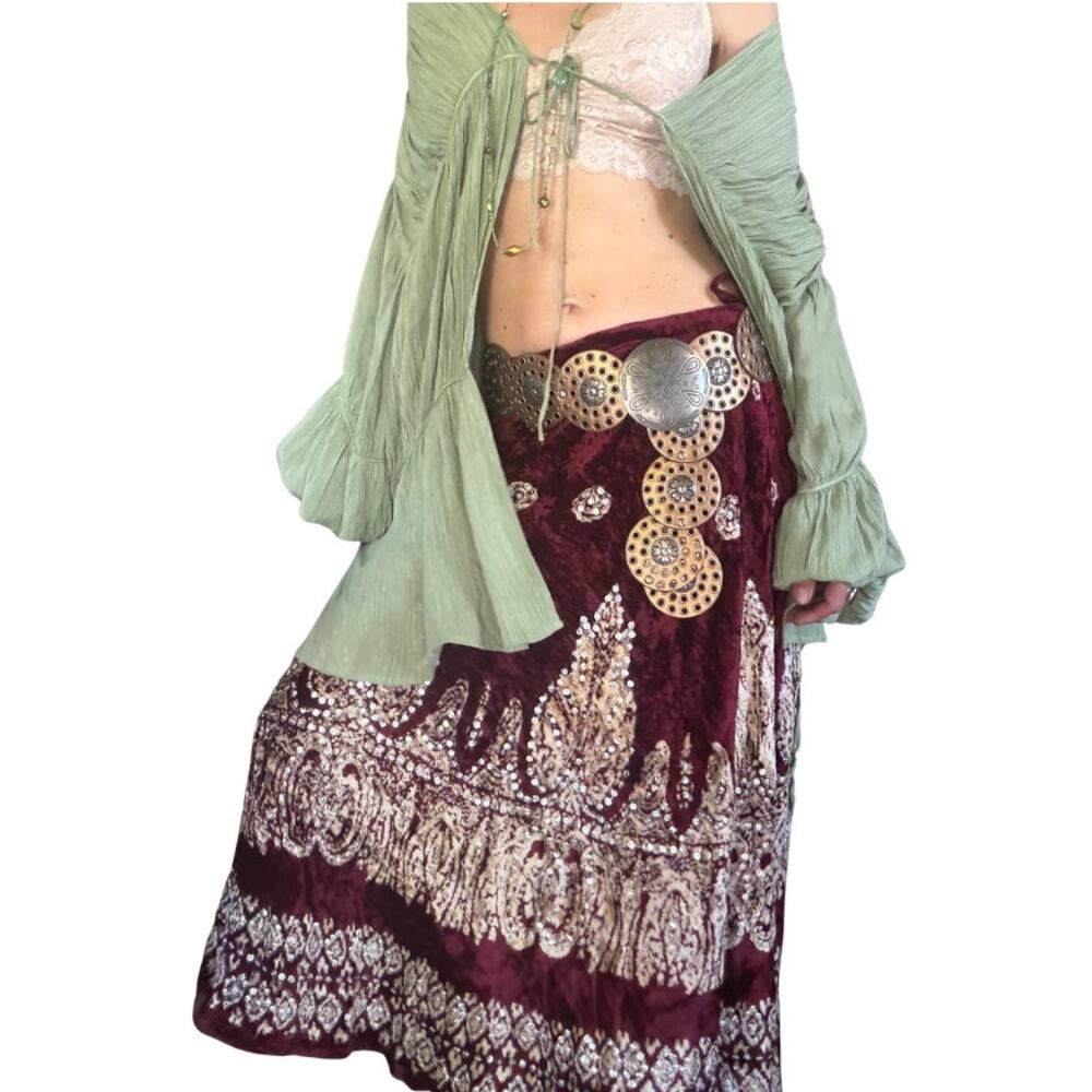 Vintage deadstock crushed velvet wrap skirt